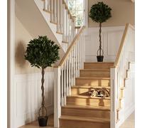 Outsunny Realistic Lush Topiary Ball Tree With Twisted Trunk, Green