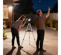 OUTSUNNY Refractor Astronomy Telescope with 70 mm Aperture, Carry Bag, White Outsunny White