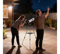 Outsunny Refractor Astronomy Telescope with 80 mm Aperture, Carry Bag, White