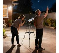 Outsunny Refractor Astronomy Telescope with 80 mm Aperture, Carry Bag, White - White - 92L x 92W x 130H cm