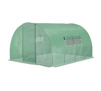 Outsunny Reinforced Walk-In Polytunnel Garden Greenhouse Steel Frame In Light Green Light Green