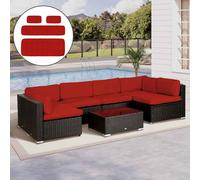 Outsunny Garden Rattan Sofa Set Polyester Cover Replacement No Cushion - Red | TJ Hughes