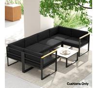 Outsunny Replacement Cushions for Outdoor Furniture Garden Seat Cushion Pad, Black