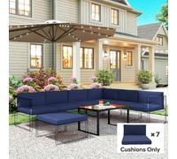 Outsunny Replacement Cushions for Outdoor Furniture Garden Seat Cushion Pad - Dark Blue - Outdoor Seat Cushion Set