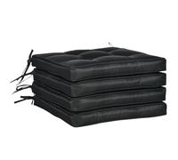 Outsunny Replacement Dining Chair Seat Pad, Garden Seat Cushion with Ties, 40 x 40cm, Black Aosom UK
