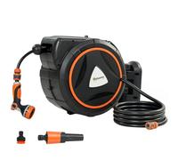 Outsunny Retractable Hose Reel Wall Mounted Auto Retraction 28+2m Orange