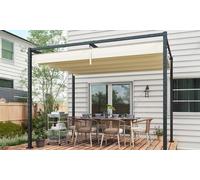 Outsunny Retractable Pergola Canopy: 4x3m Metal Pergola Gazebo Patio Sunshelter Retractable