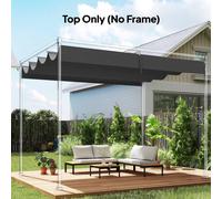 Outsunny Retractable Pergola Canopy Only For 4 X 3 M Pergola, Dark Grey