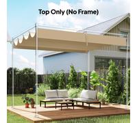 Outsunny Retractable Pergola Canopy Only for 4 x 3 m Pergola, Khaki