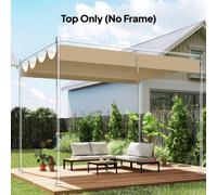 Outsunny Retractable Pergola Canopy Only For 4 X 3 M Pergola, Khaki