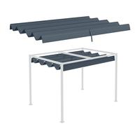 Outsunny Retractable Pergola Roof, Sun Shade Cover, UV30+ Protected Replacement Canopy Fabric for 2.85 x 2m Pergola, Dark Grey Grey