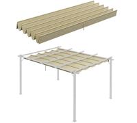 Outsunny Retractable Pergola Shade Cover, Replacement Canopy for 4 x 3 (m) Pergola, Retractable Roof, Beige Aosom UK
