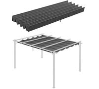 Outsunny Retractable Pergola Shade Cover, Replacement Canopy for 4 x 3 (m) Pergola, Retractable Roof, Dark Grey