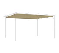 Outsunny Retractable Pergola Shade Cover, Replacement Canopy for 4 x 3 (m) Pergola, Retractable Roof, Tan