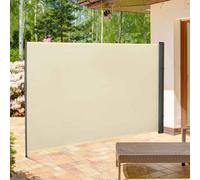Outsunny 3 x 2m Retractable Sun Side Awning Screen Fence Patio Garden Wall Balcony Screening Panel Outdoor Blind Privacy Divider, Cream