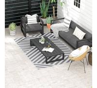 Outsunny Reversible Outdoor Rug W/ Carry Bag For Rv Camping Beach, 182 X 274Cm In Grey Grey