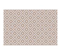 Outsunny Reversible Outdoor RV Rug, Patio Floor Mat, 274 x 182 cm Plastic Straw Rug for Garden, terrace, Beach, Camping, Coffee & White