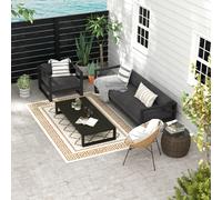 Outsunny Reversible Waterproof Outdoor Rug W/ Carry Bag, 182 x 274cm, Brown