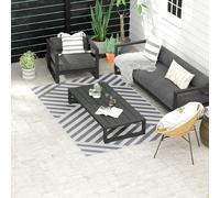 Outsunny Reversible Waterproof Outdoor Rug W/ Carry Bag, 182 x 274cm, Grey