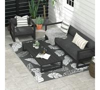Outsunny Reversible Waterproof Outdoor Rug 182 X 274Cm, Grey, Grey