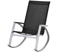 Outsunny Rocking Chair Sun Lounger Garden Seat Patio High Back Texteline Black