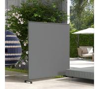 Outsunny Garden Screen With Wheels, 6Ft Rolling Privacy Room Divider, Dark Grey, Grey
