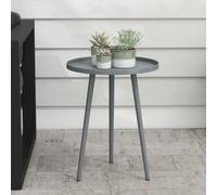 Outsunny Round Garden Coffee Table, Outdoor Side Table With Rounded Edge