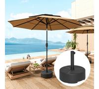 Outsunny Round Garden Parasol Base, Sand/Water Filled Parasol Stand, Black, Black