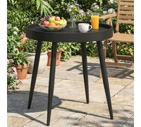 Outsunny Round Garden Table, Outdoor Coffee Side Table With Plastic Top