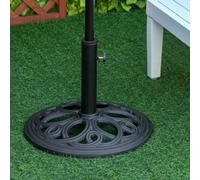 Outsunny Round Patio Umbrella Base Stand, Umbrella Holder, Black