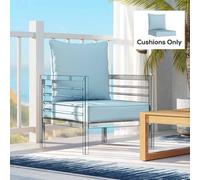 OUTSUNNY Seat & Back Cushion Set, Fade Resistant Replacement Cushion in Light Blue Outsunny Light Blue