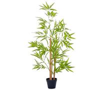 Outsunny Set of 2 120cm/4FT Artificial Bamboo Trees Decorative Plant w/Heavy Pot Indoor Outdoor Style Home Office Greenery Decoration