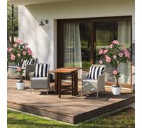 Outsunny Set Of 2 90Cm Artificial Rose Tree, Fake Decorative Plant, Pink Pink