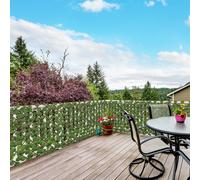 Outsunny Set of 2 Expandable Artificial Trellis Hedges - Realistic Leaf Privacy Screen for Indoor & Outdoor, 2 x 1 m