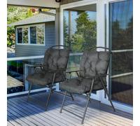 Outsunny Set of 2 Garden Chair Cushions Seat Pad for Outdoor & Indoor Use