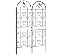 Outsunny Set of 2 Garden Trellis, Metal Fence Panels for Climbing Outdoor Plants, Flowers, 150 x 50cm