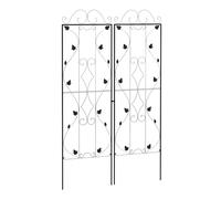 Outsunny Set of 2 Garden Trellis, Metal Trellis for Climbing Plants Support Frames, 50 x 181cm, Leaf Design