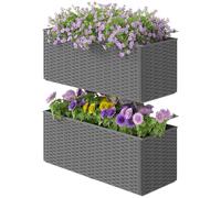 Outsunny Set of 2 Hanging Flower Boxes, 50 cm Long, Grey