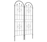 Arrow Design Set of 2 Metal Trellis for Climbing Plants Outsunny Black One Size