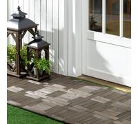 OUTSUNNY Set of 27 Wooden Interlocking Decking Tiles, 30 x 30 cm, Total 2.5㎡, Grey | Size: 30 x 30 cm Outsunny Grey 30 x 30 cm