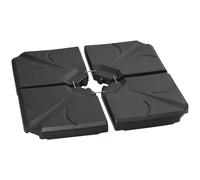 Outsunny Set of 4 Banana Parasol Base Stand Water or Sand Filled Weights, Black