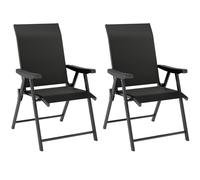 Outsunny Set of 4 Folding Chair, Garden Chair Set with Breathable Mesh Back and Seat, Outdoor Camping Chairs with Armrests, Steel Frame for Deck Balcony, Brown Brown