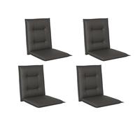 Outsunny Set of 4 Garden Chair Cushions with Backs, 108L x 50W x 5H cm Outdoor Seat Cushions Outdoor Seat Pads with Backrest, Tufted Back, Ties Dining Chair, Charcoal Grey