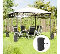 OUTSUNNY Set of 4 Heavy Duty Gazebo Weights Bags, 500D Sand Weights, Black Outsunny Black