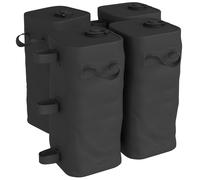 Outsunny Set of 4 Heavy Duty Gazebo Weights Bags, 500D Sand Weights with Carry Handles for Garden Marquee, Parasol, Black
