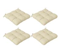 Outsunny Set of 4 Outdoor Seat Cushions with Ties, Water Repellent Seat Pads for Dining Chair, Swing, Sofa, 48 x 48 x 10 cm Beige