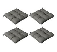 Outsunny Set of 4 Outdoor Seat Cushion with Ties - for Garden Furniture - Grey - Charcoal grey | TJ Hughes