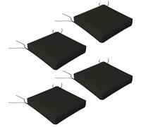 Outsunny Set of 4 Outdoor Seat Cushion with Ties - for Patio Furniture - Black | TJ Hughes