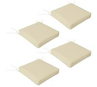Outsunny Set of 4 Outdoor Seat Cushions with Ties, Water Repellent Seat Pads for Garden Patio Kitchen Office Chairs, Beige