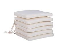 Outsunny Set of 6 Patio Chair Cushion for Dining Chair w/ Strap White